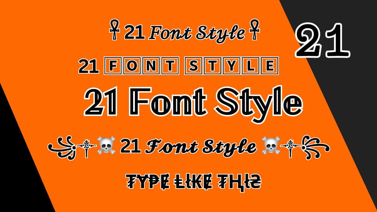 21 different font styles